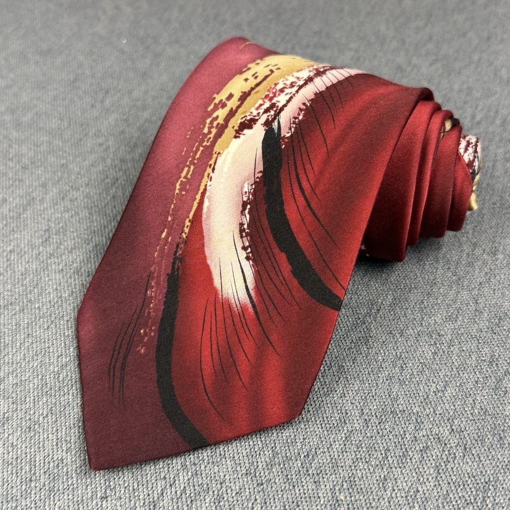 J Garcia Silk Tie Collection Fifty-Two Capillaries 60" x 3.5" 100% Silk Red